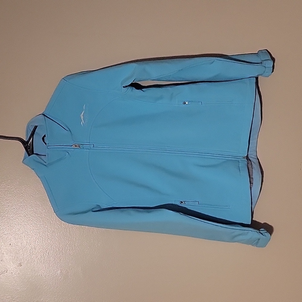 LAUREN JAMES CO. Preptec Windbreaker Jacket Teal Blue Women's Size Small